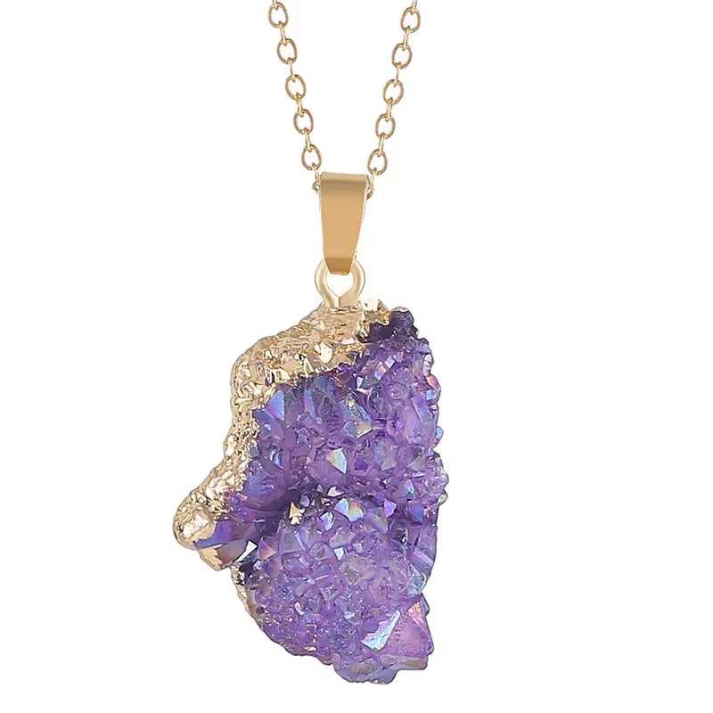 Natural Geode Reiki Healing Pendant