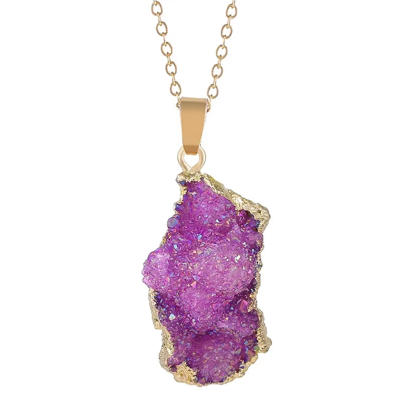 Natural Geode Reiki Healing Pendant