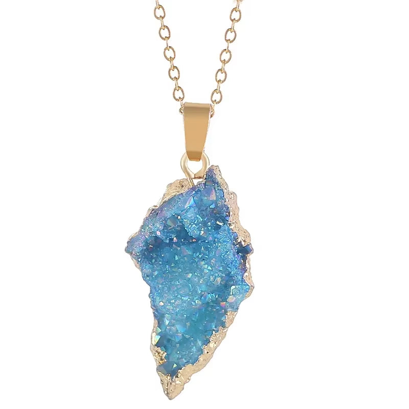 Natural Geode Reiki Healing Pendant